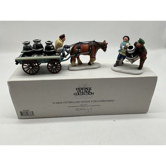 Retired Dept 56 Heritage Village - A New Potbellied Stove For Christmas #56593 - Picture 3 of 13